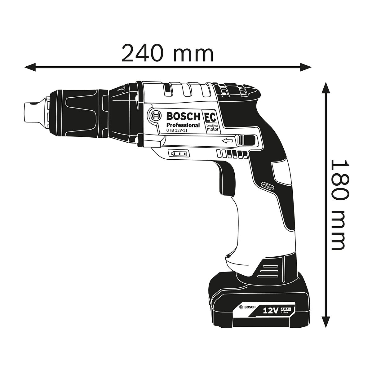 Elektrinis atsuktuvas BOSCH GTB 12V-11 Professional